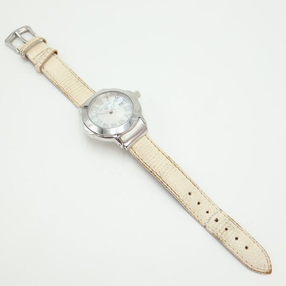 Swiss Legend South Beach MOP Watch 36mm Silver Tone White Leather w New Battery main image 6